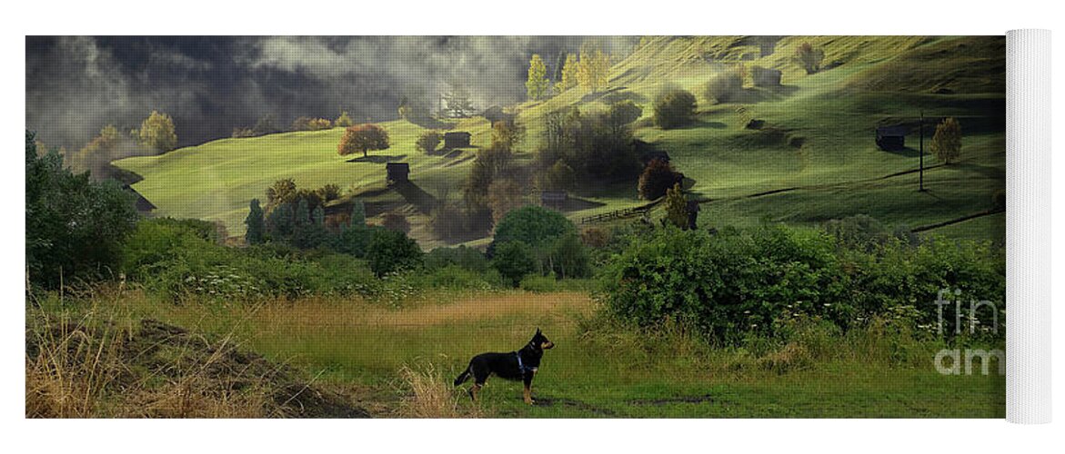 English Countryside Yoga Mat featuring the digital art English Countryside Wide Format by Kathy Kelly