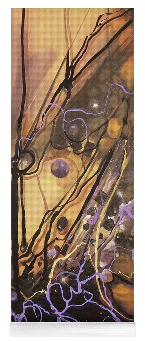 Abstract Yoga Mat featuring the painting Entanglements by Tom Shropshire