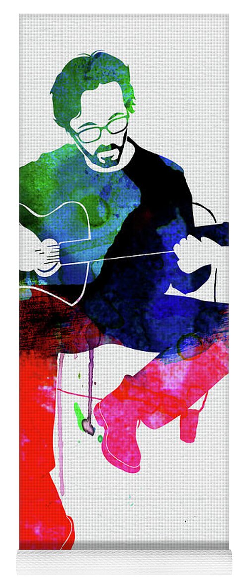 Eric Clapton Yoga Mat featuring the mixed media Eric Clapton Watercolor by Naxart Studio