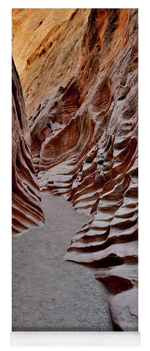 Little Wild Horse Canyon Yoga Mat featuring the photograph Erosion in Little Wild Horse Canyon in Utah by Ray Mathis