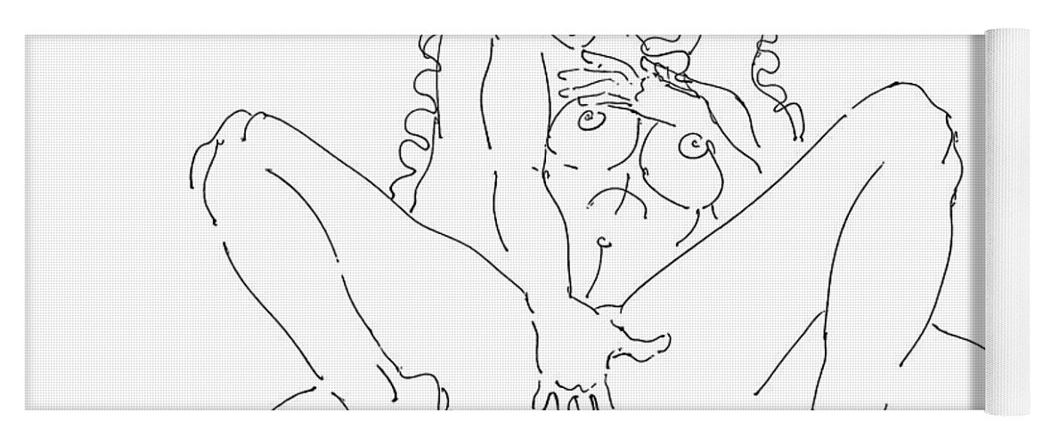 Self Yoga Mat featuring the digital art Erotic Female Illustrations 1 by Gordon Punt