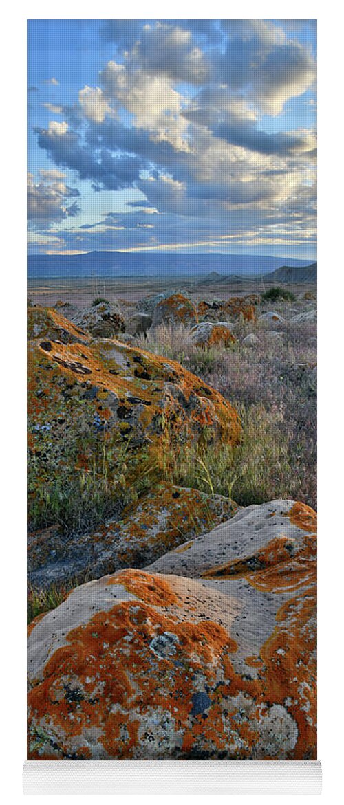 Book Cliffs Yoga Mat featuring the photograph Evening Clouds over Book Cliffs Desert by Ray Mathis