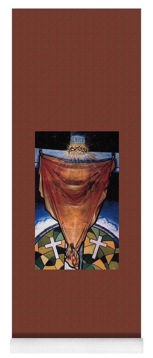 The Crucifixion Of Jesus Christ Yoga Mat featuring the painting Evidence of Crucifixion by Roger Calle