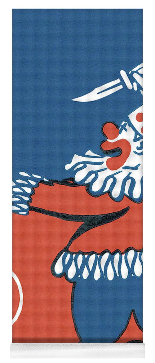 Accessories Yoga Mat featuring the drawing Evil Clown with Knife and Gun by CSA Images