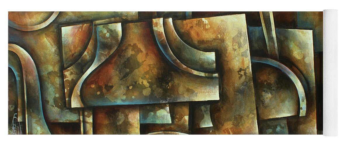 Abstract Yoga Mat featuring the painting Evolution of Space 2 by Michael Lang