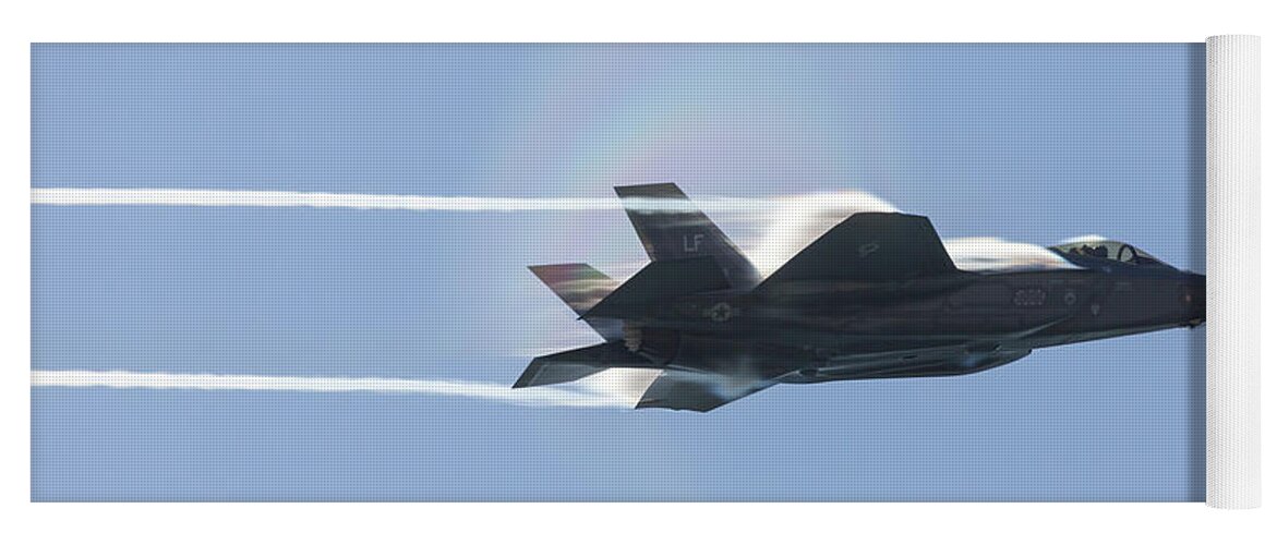 F-35 Yoga Mat featuring the photograph F-35 with Vapor by John Daly