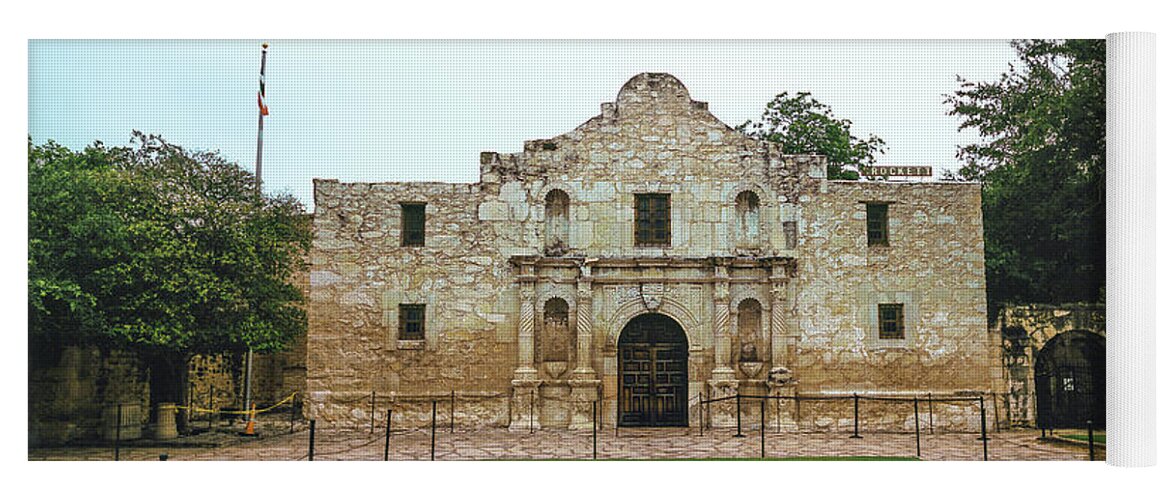 Photography Yoga Mat featuring the photograph Facade Of The Alamo Mission In San by Panoramic Images