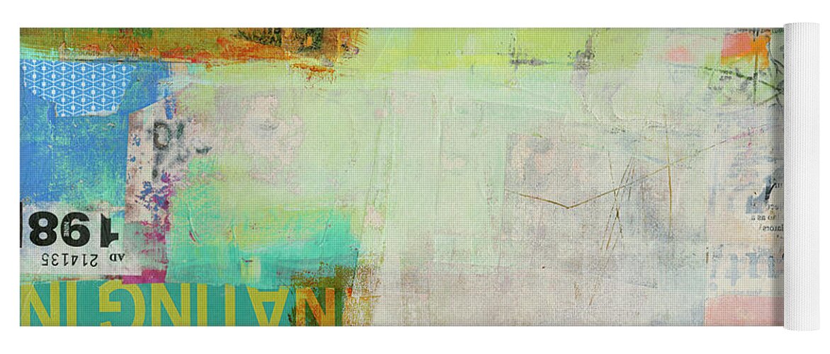 Abstract Art Yoga Mat featuring the painting Fact Check #7 by Jane Davies