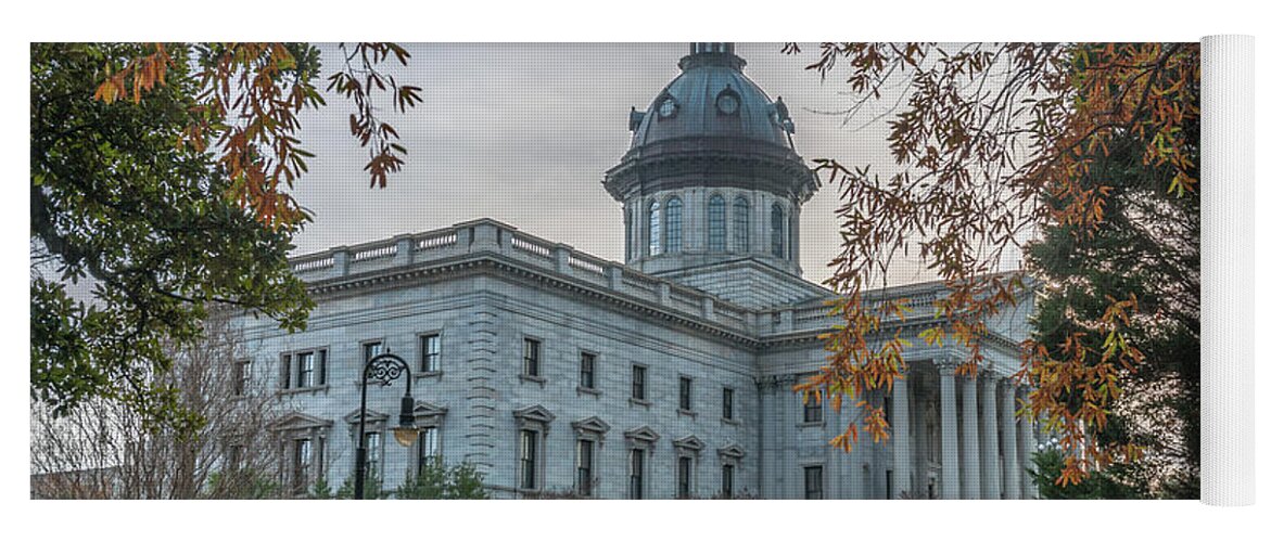 South Carolina State House Yoga Mat featuring the photograph Fall Colors - State Capitol by Dale Powell