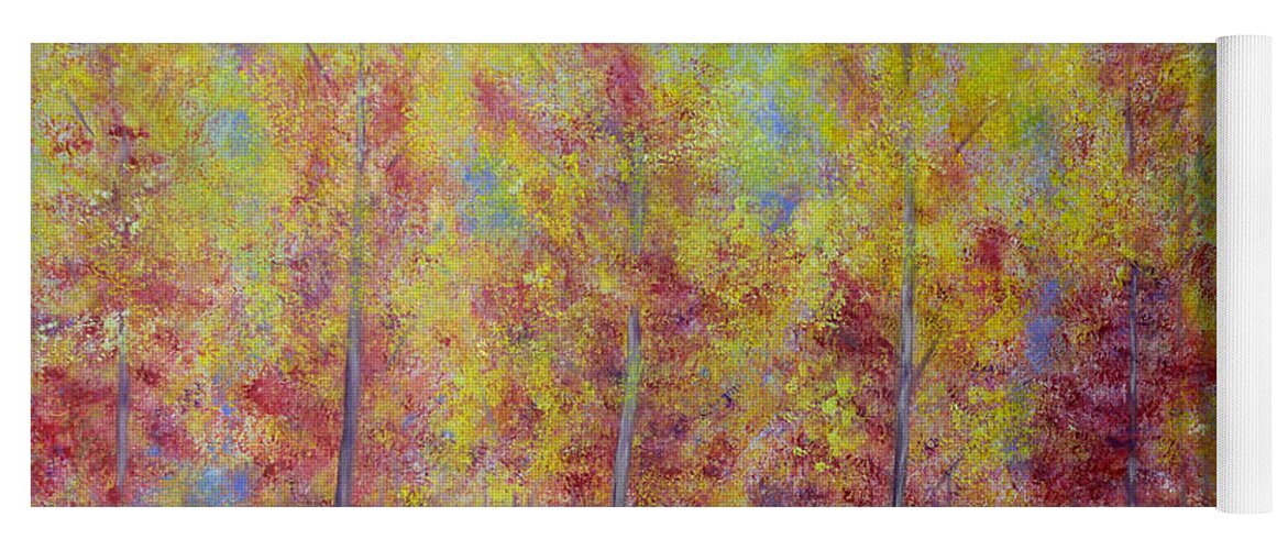 Fall Yoga Mat featuring the painting Fall's Glory by Stacey Zimmerman