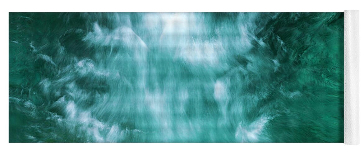 Heike Odermatt Yoga Mat featuring the photograph Fast Flowing River Abstract by Heike Odermatt