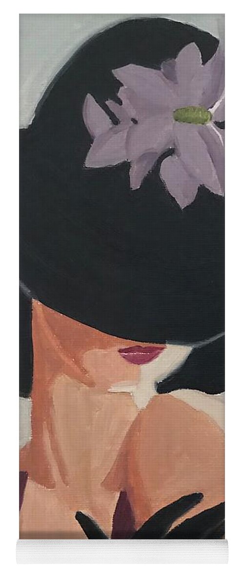 Original Art Work Yoga Mat featuring the painting Femme Fatale #1/3 by Theresa Honeycheck