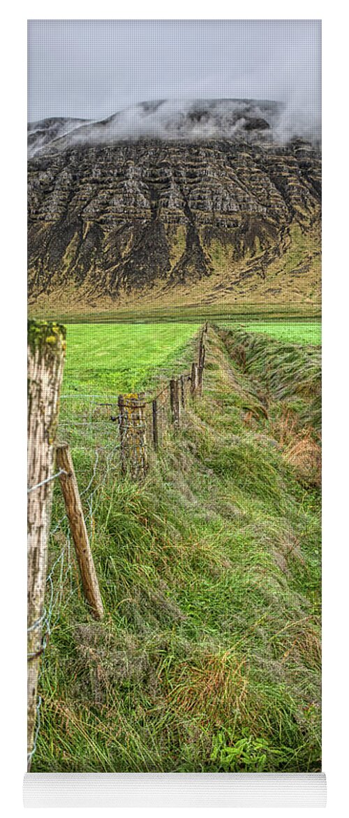 Iceland Yoga Mat featuring the photograph Fence of Iceland by David Letts