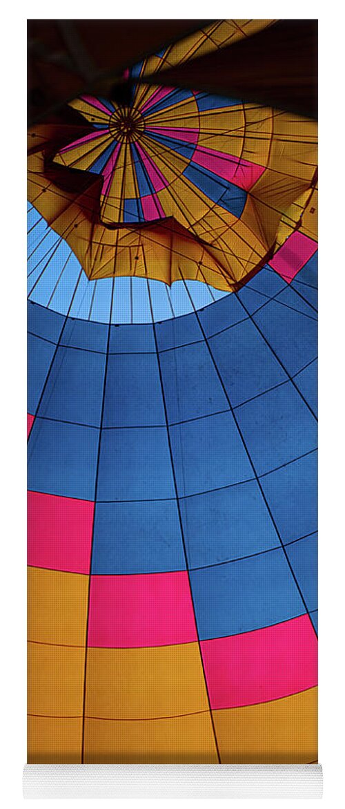 Balloon Yoga Mat featuring the photograph facemask Festival colors by Patricia Dennis