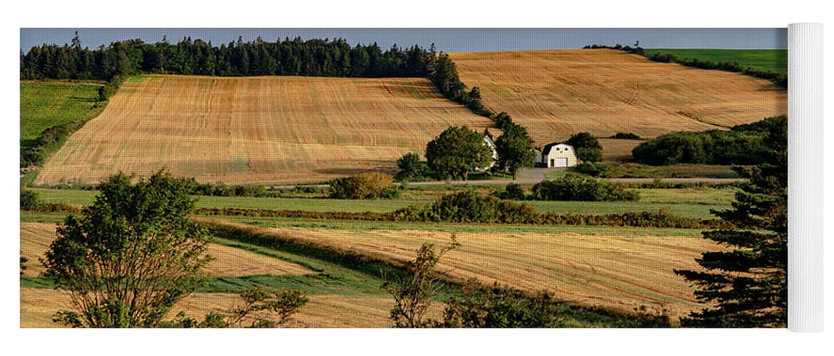 Pei Yoga Mat featuring the photograph Fields and Farms Patchwork by Marcy Wielfaert