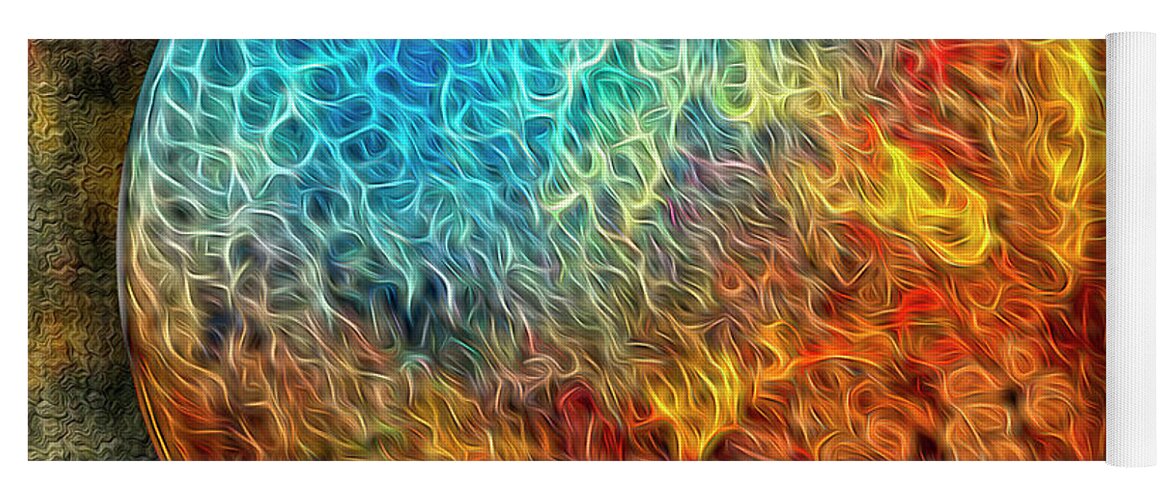 Fiery Glow Yoga Mat featuring the digital art Fire And Ice by Becky Titus