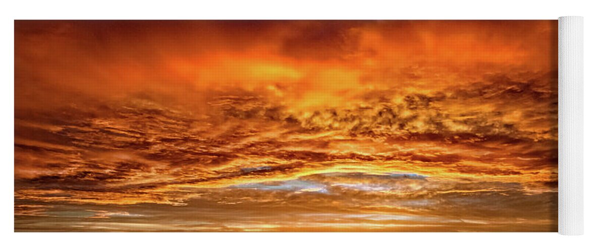 Sunset Yoga Mat featuring the photograph Fire Over Lake Eustis by Christopher Holmes