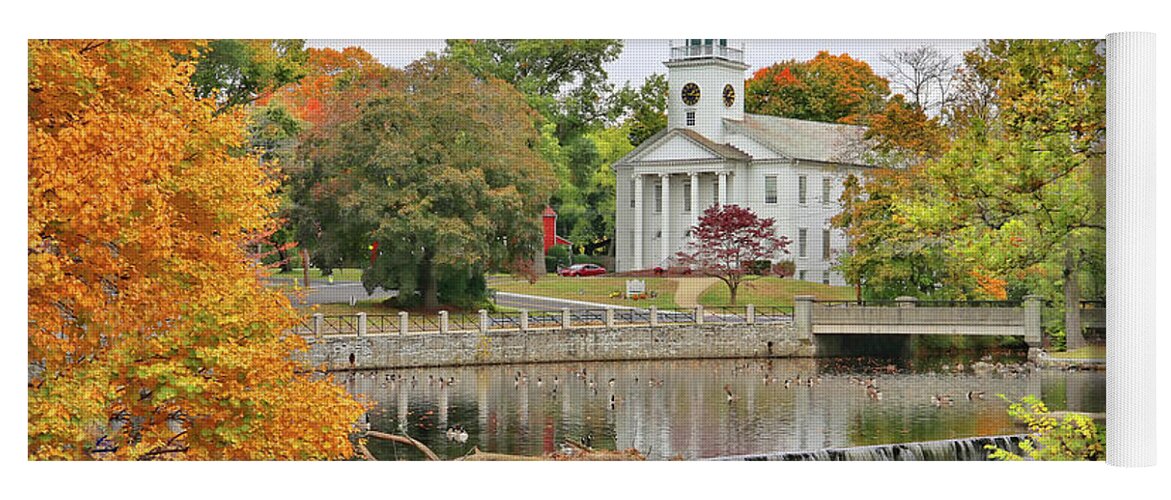Milford Yoga Mat featuring the photograph First United Church of Christ Milford CT 3597 by Jack Schultz
