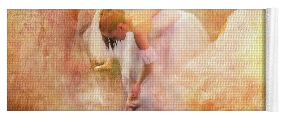 Ballerina Yoga Mat featuring the photograph Fixing the Ballet Shoe by Craig J Satterlee