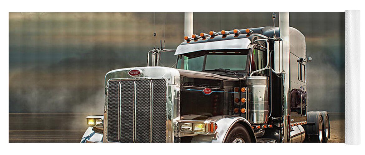 Big Rigs Yoga Mat featuring the photograph Flaming Pipes by Randy Harris
