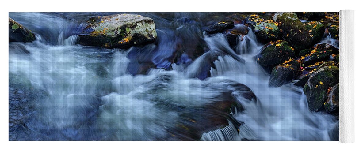 Fall Colors And Waterfall Yoga Mat featuring the photograph Flat Rock Cascade by Johnny Boyd