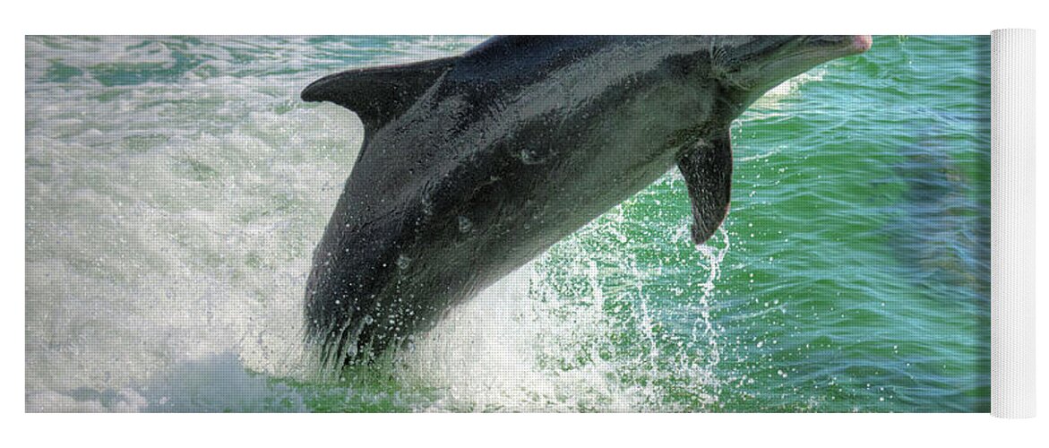 Dolphin Yoga Mat featuring the photograph Flipper by Debra Kewley