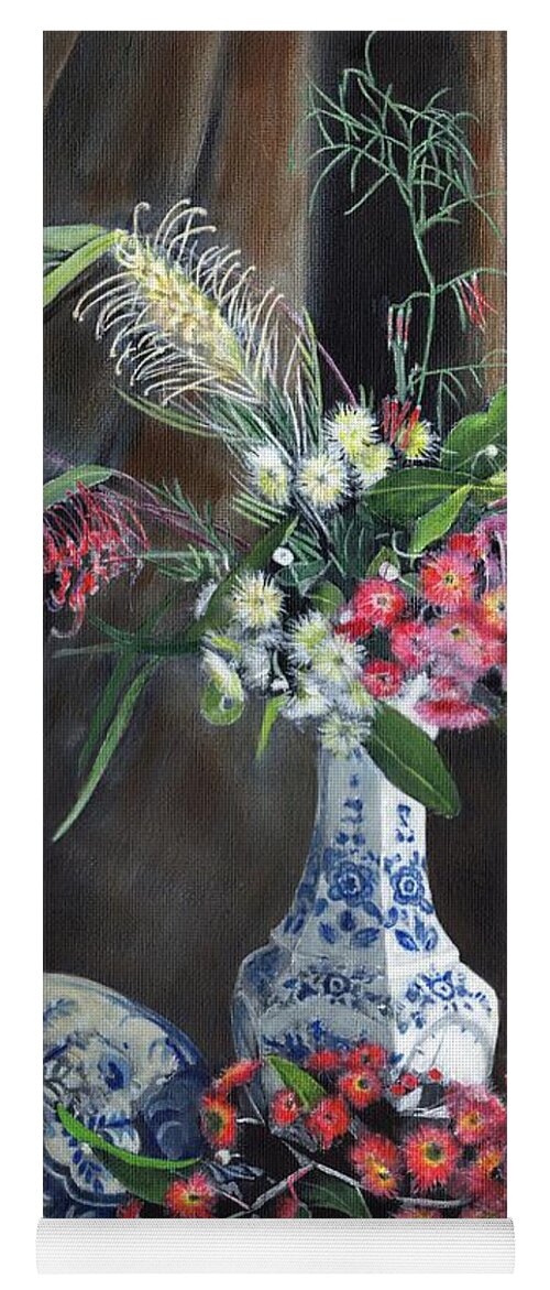 Still Life Yoga Mat featuring the painting Floral Arrangement by John Neeve