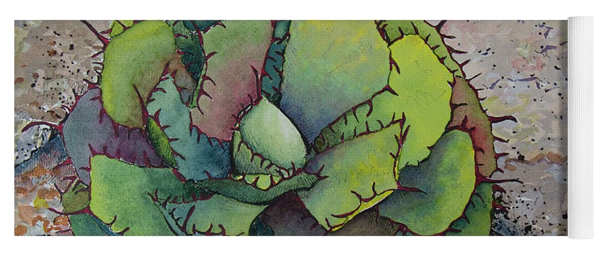 Succulent Yoga Mat featuring the painting Florida Succulent by Margaret Zabor