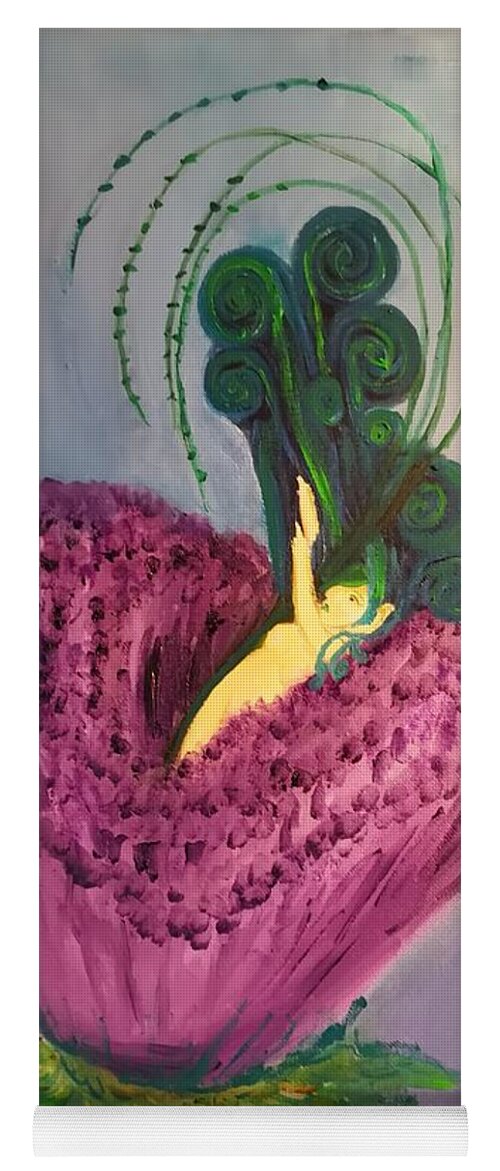 Oils Yoga Mat featuring the painting Flower fairy by Lisa Koyle