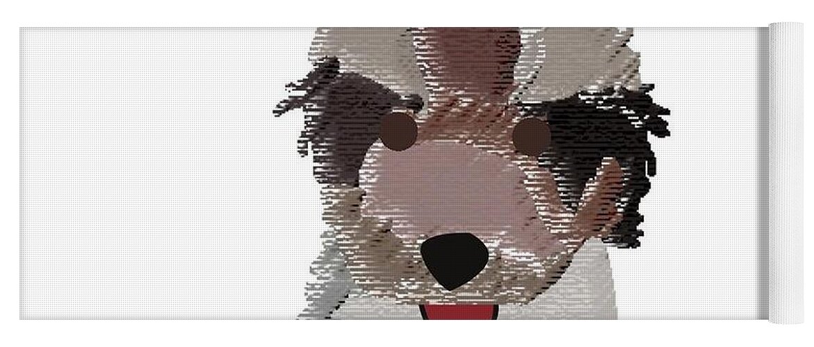 Fluffy Dog Yoga Mat featuring the digital art Fluffy by Caroline Elgin