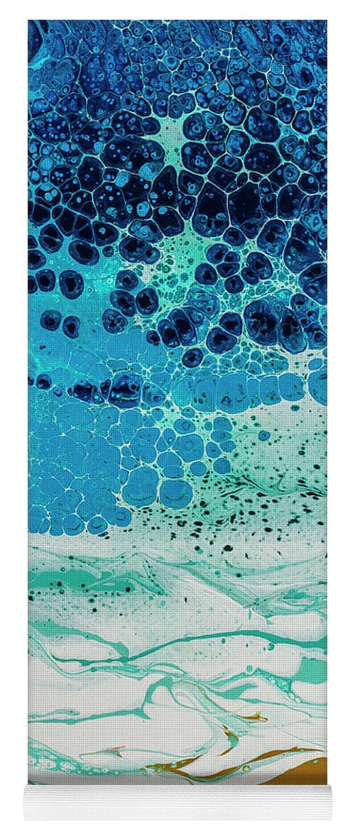 Abstract Yoga Mat featuring the painting Foam On The Beach by Darice Machel McGuire