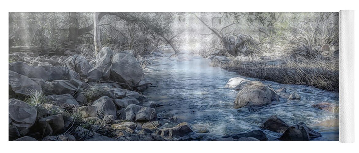 Creek Yoga Mat featuring the photograph Foggy Creek 2 by Alison Frank
