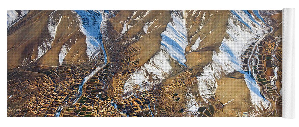 Aerial Photography Yoga Mat featuring the photograph Foothill Settlements by SR Green