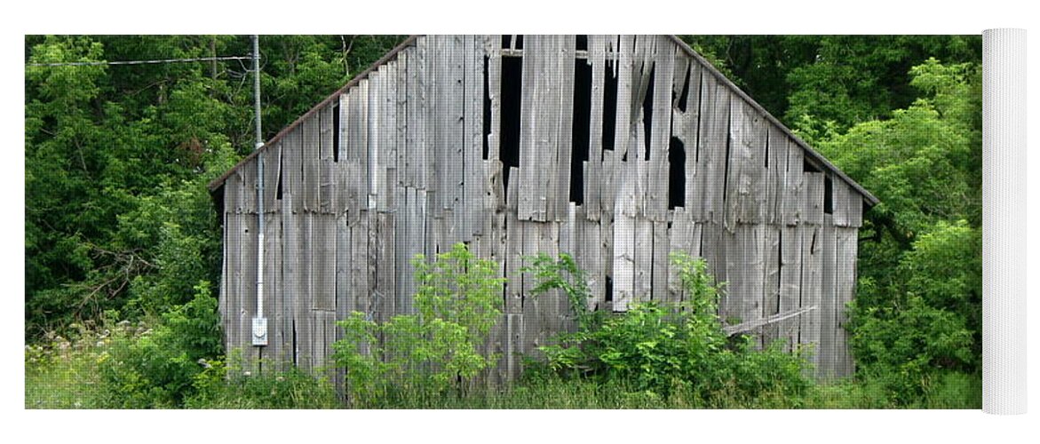 Landscape Yoga Mat featuring the photograph Forest Eating Barn by Richard Stanford