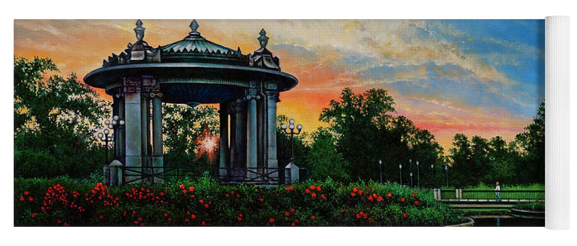 Forest Park Yoga Mat featuring the painting Forest Park Bandstand 2 by Michael Frank