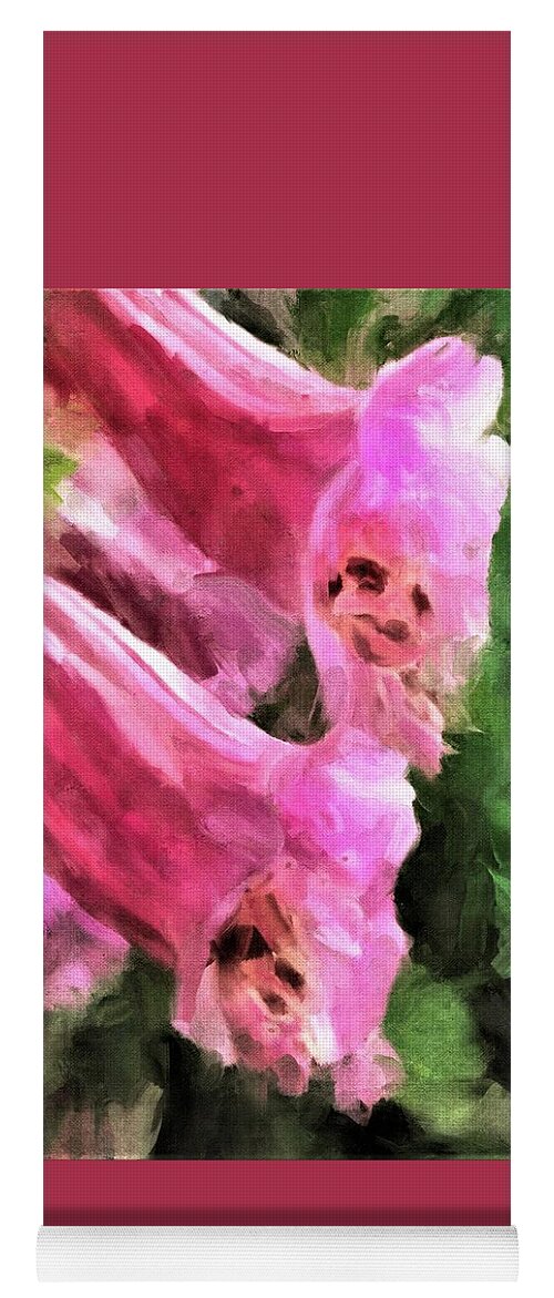 Flowers Yoga Mat featuring the painting Foxglove by Diane Chandler