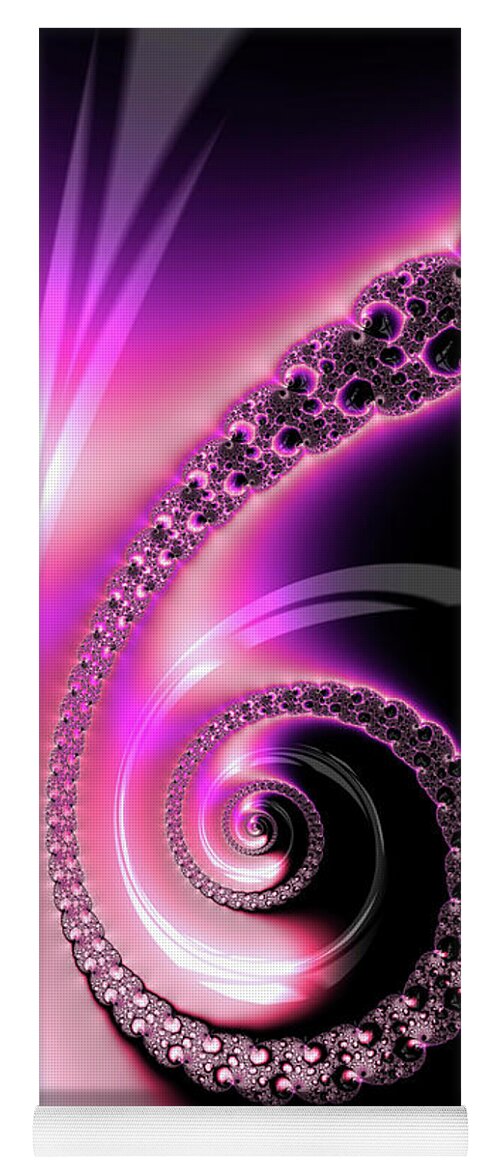 Spiral Yoga Mat featuring the photograph Fractal Spiral pink purple and black by Matthias Hauser