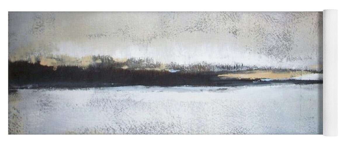 Landscape Yoga Mat featuring the painting Frozen Winter Lake by Vesna Antic