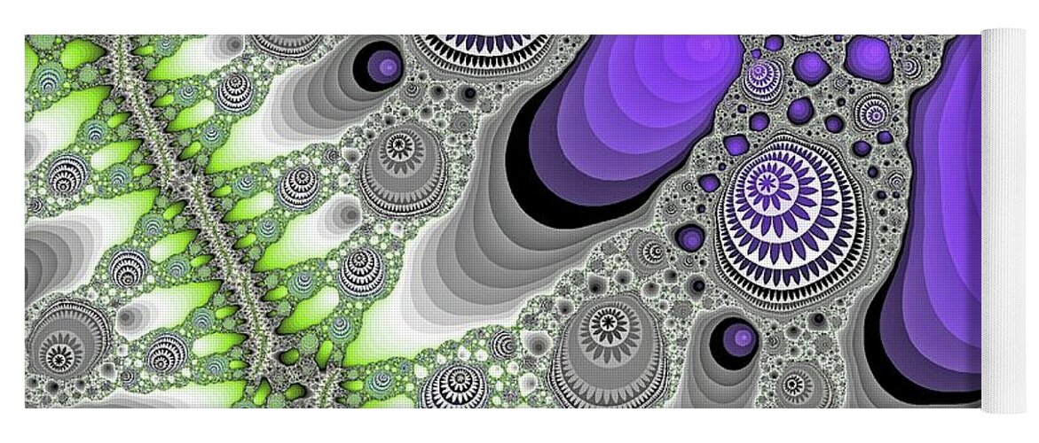 Space Yoga Mat featuring the digital art Funky Purple Canyon by Don Northup