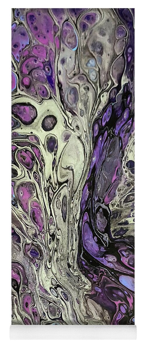 Acrylic Yoga Mat featuring the painting Fusion of Color by Teresa Wilson