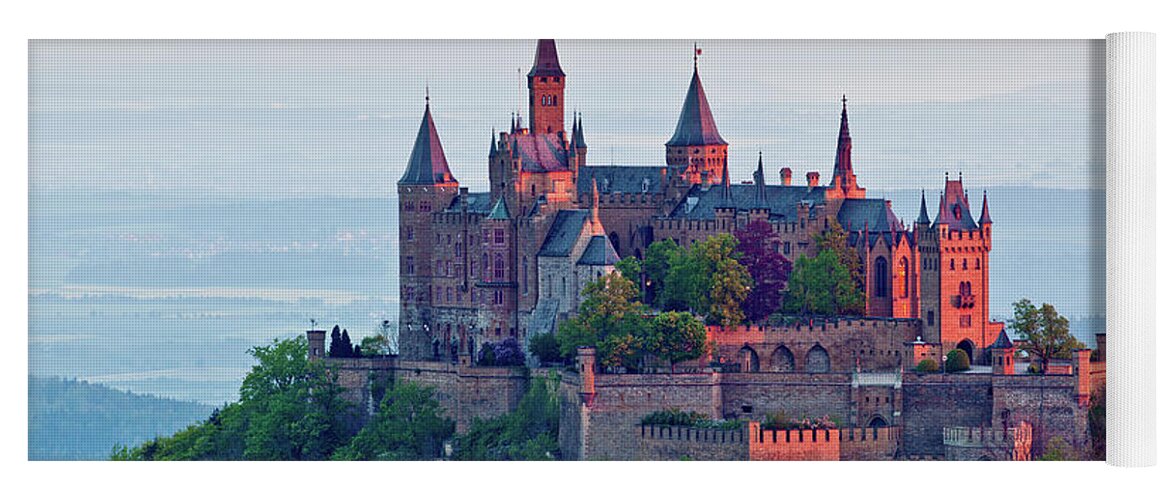 Estock Yoga Mat featuring the digital art Germany, Hohenzollern Castle by Reinhard Schmid