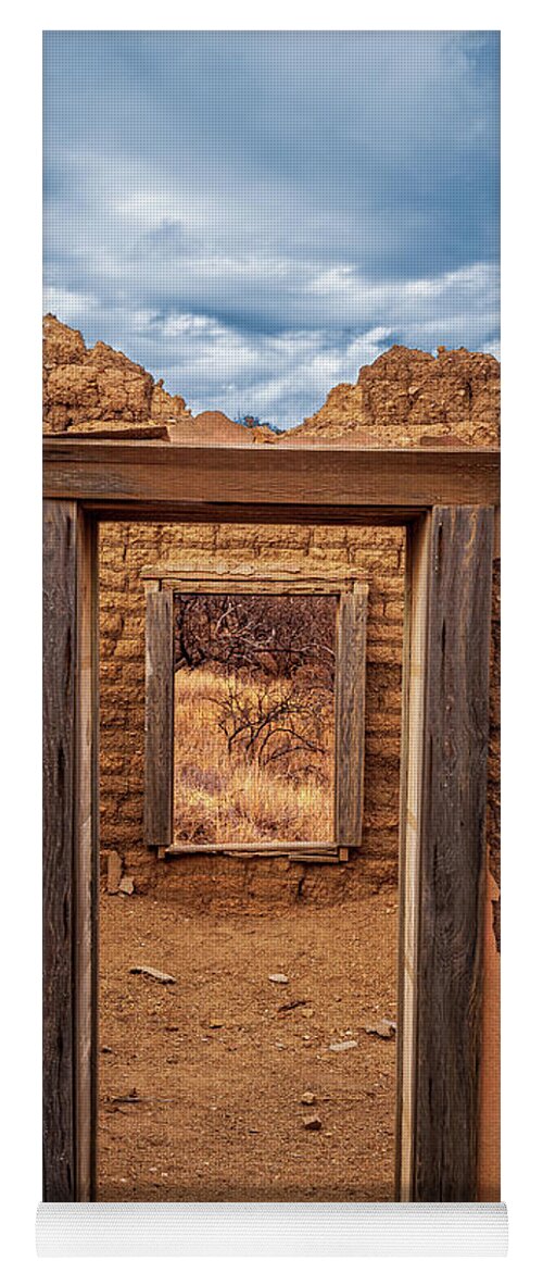 Ruby Yoga Mat featuring the photograph Ghost Town Doorway Ruby Arizona by Gene Martin by David Smith