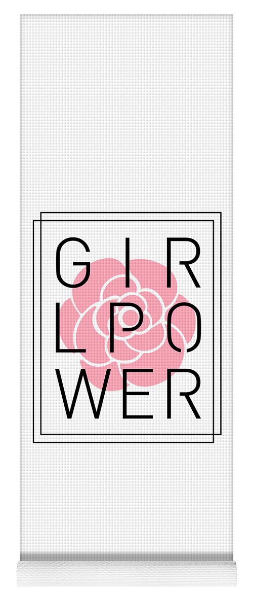 Girl Power Yoga Mat featuring the mixed media Girl Power - Classy, Minimal Typography 3 by Studio Grafiikka