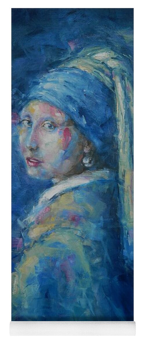Vermeer Yoga Mat featuring the painting Girl With A Pearl Earring by Dan Campbell