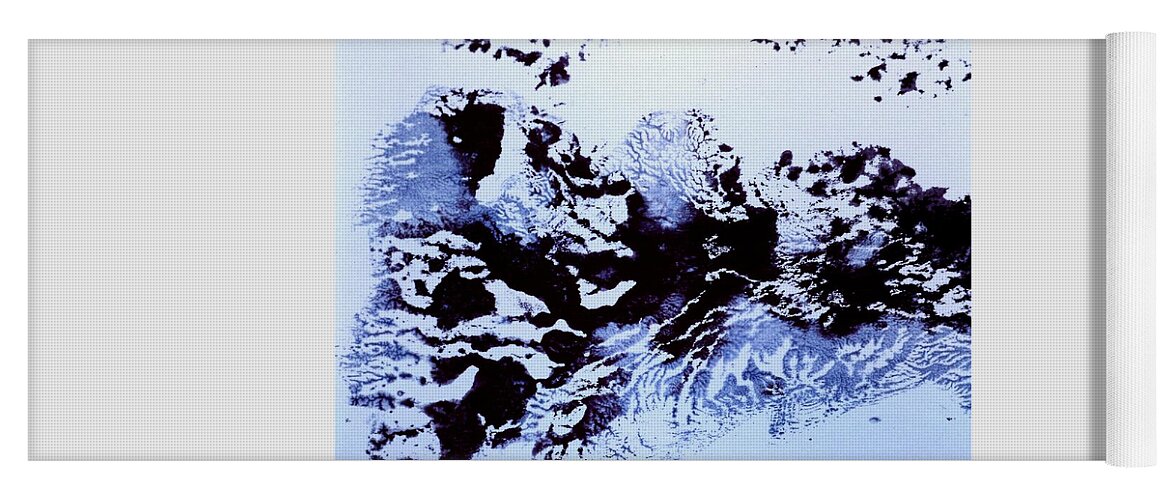 #alaska #glacier #bay #bay #cold #ice #north #sea #ocean #fish #fishing #vacation #destination #tour #contemporary #scarpace #monotype #oil #painting #wallart Yoga Mat featuring the painting Glacier Bay, Alaska by J Vincent Scarpace