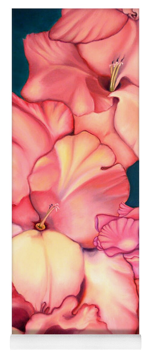 Gladiolas Yoga Mat featuring the painting Glads by Anni Adkins