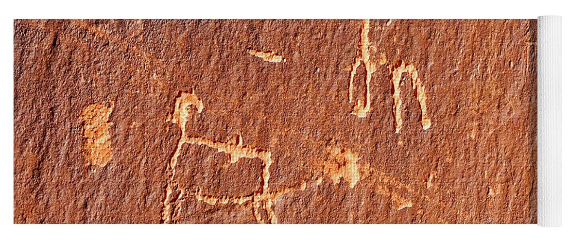 Glen Canyon Yoga Mat featuring the photograph Glen Canyon Petroglyph 002 by Richard A Brown