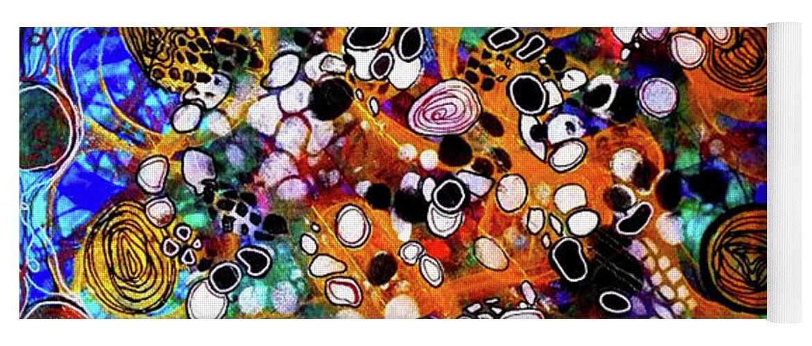 Energy Painting Yoga Mat featuring the mixed media Go with the Flow 1 by Mimulux Patricia No