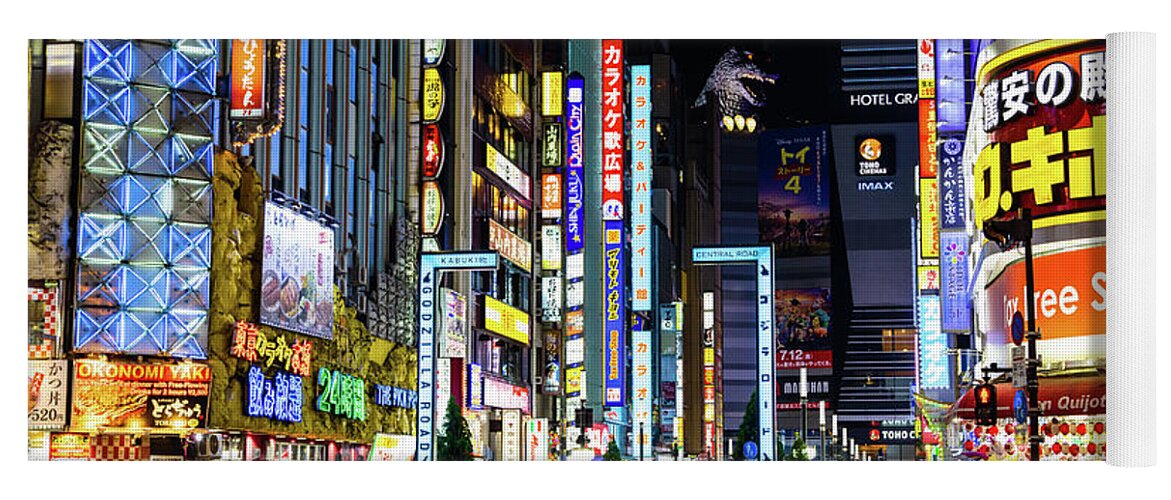 Tokyo Yoga Mat featuring the photograph Godzilla Road, Shinjuku, Tokyo by Aashish Vaidya