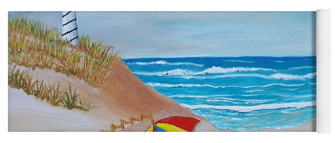 Lighthouse Yoga Mat featuring the painting Going to the Beach by Elizabeth Mauldin